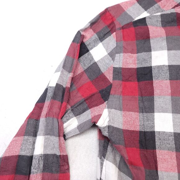 Croft & Barrow Gingham Flannel Casual Button Up Shirt Mens Size Medium M Red - Picture 4 of 10
